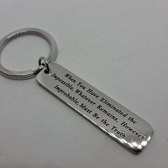 Inspirational Keychain impossible Truth Gift Silver Metal - Picture 1 of 4